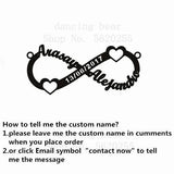 Personalized Pendant Name Necklace Infinity Women Men Stainless Steel Chain