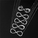 Personalized Pendant Name Necklace Infinity Women Men Stainless Steel Chain