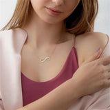 Personalized Pendant Name Necklace Infinity Women Men Stainless Steel Chain