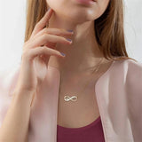 Personalized Pendant Name Necklace Infinity Women Men Stainless Steel Chain