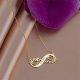 Infinity Heart Name Necklace Custom Engraved Date Pendant