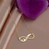 Infinity Heart Name Necklace Custom Engraved Date Pendant