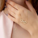 Infinity Heart Name Necklace Custom Engraved Date Pendant