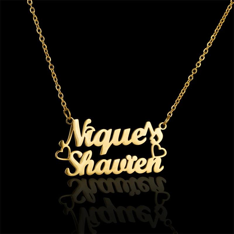 Personalized Name Necklace Letter Choker Cursive Font Chain