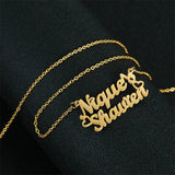 Personalized Name Necklace Letter Choker Cursive Font Chain