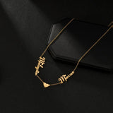 Acheerup Double Names Heart Necklace Stainless Steel Jewelry Party Gift