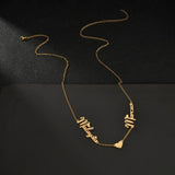Acheerup Double Names Heart Necklace Stainless Steel Jewelry Party Gift