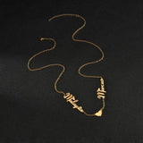 Acheerup Double Names Heart Necklace Stainless Steel Jewelry Party Gift