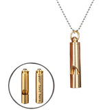 Personalized Brass Whistle Necklace Children Anti-lost Engraved Text