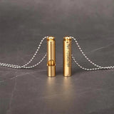 Personalized Brass Whistle Necklace Children Anti-lost Engraved Text