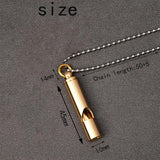 Personalized Brass Whistle Necklace Children Anti-lost Engraved Text