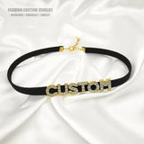 Rhinestone Name Necklace Choker Collar Personalized Jewelry