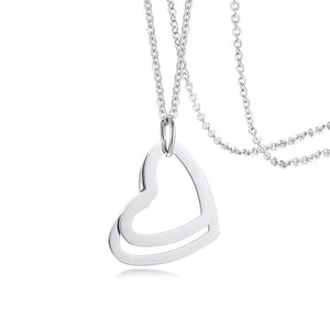 Personalized Family Necklace Triple Heart Engraved Names Stainless Steel