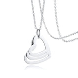 Personalized Family Necklace Triple Heart Engraved Names Stainless Steel