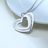 Personalized Family Necklace Triple Heart Engraved Names Stainless Steel
