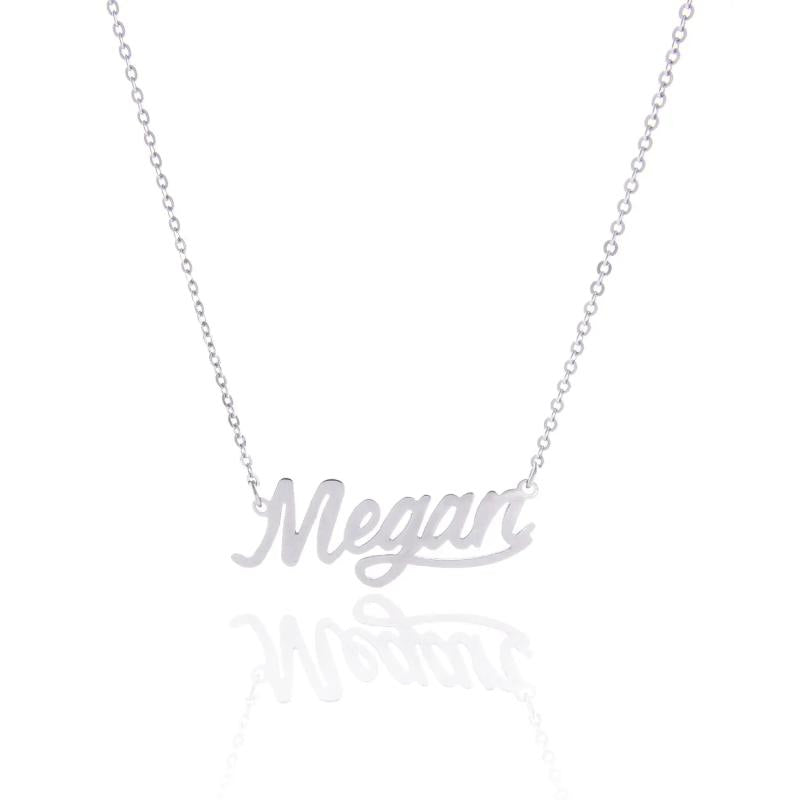 Silver Name Necklace Engraved Stainless Steel Gift