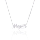 Silver Name Necklace Engraved Stainless Steel Gift
