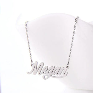 Silver Name Necklace Engraved Stainless Steel Gift