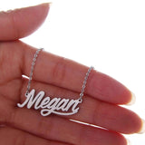 Silver Name Necklace Engraved Stainless Steel Gift
