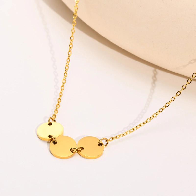 Custom Coin Initial Necklace for Women, Engraved Letter Nameplate Gift
