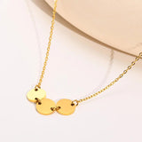 Custom Coin Initial Necklace for Women, Engraved Letter Nameplate Gift