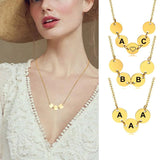 Custom Coin Initial Necklace for Women, Engraved Letter Nameplate Gift