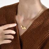 Custom Coin Initial Necklace for Women, Engraved Letter Nameplate Gift
