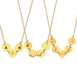 Custom Coin Initial Necklace for Women, Engraved Letter Nameplate Gift