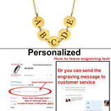 Custom Coin Initial Necklace for Women, Engraved Letter Nameplate Gift