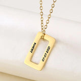 Personalized Stainless Steel Tree of Life Necklace Square Pendant