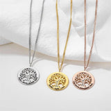 Personalized Family Tree Engraved Necklace with Birthstone