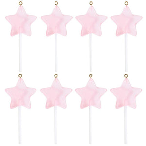 10pcs Glitter Star Lollipop Resin Charms DIY Keychain Necklace