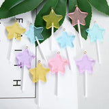 10pcs Glitter Star Lollipop Resin Charms DIY Keychain Necklace
