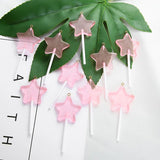 10pcs Glitter Star Lollipop Resin Charms DIY Keychain Necklace