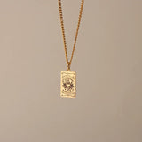 Astrology Charm Necklace Cuban Chain Vintage Constellation Jewelry