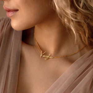 Cuban Chain Personalized Pendant Nameplate Necklace Jewelry Gift