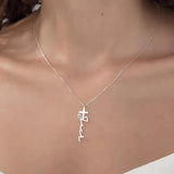 Stainless Steel Cross Necklace with Name Pendant