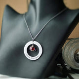 Personalized Birthstone Name Necklace Stainless Steel Pendant Necklace