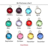 Personalized Birthstone Name Necklace Stainless Steel Pendant Necklace