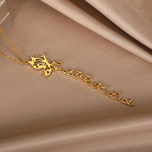 Custom Butterfly Name Necklace Personalized Gift for Her