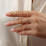 Two Letter Necklace Personalized Stainless Steel for Lady Lover Men