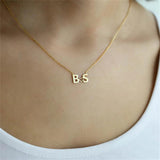 Two Letter Necklace Personalized Stainless Steel for Lady Lover Men
