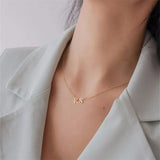 Two Letter Necklace Personalized Stainless Steel for Lady Lover Men