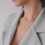 Two Letter Necklace Personalized Stainless Steel for Lady Lover Men