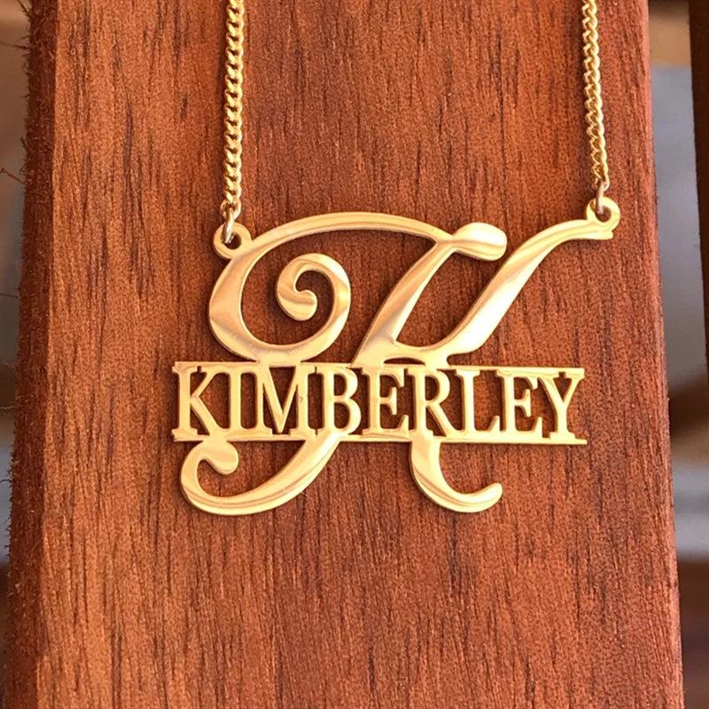 Personalized Big First Letters Name Necklace Choker