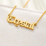 Old English Name Necklace Stainless Steel Choker Personalized Jewelry