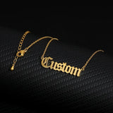 Old English Name Necklace Stainless Steel Choker Personalized Jewelry