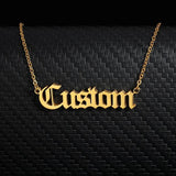 Old English Name Necklace Stainless Steel Choker Personalized Jewelry