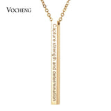 Stainless Steel Engraved Pendant Necklace Hand Stamped Inspirational SL-015