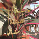 Heart Name Necklace With Heart Ribbon Stainless Steel Chain